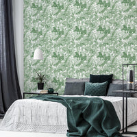 SAMPLE Japanese forest Green PEEL AND STICK WALLPAPER