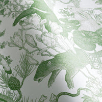 Japanese forest Green 3 m long WALLPAPER