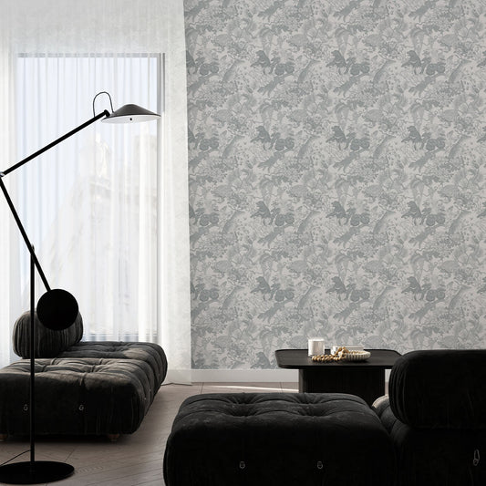 Japanese forest Gray 2.5 m long PEEL AND STICK WALLPAPER