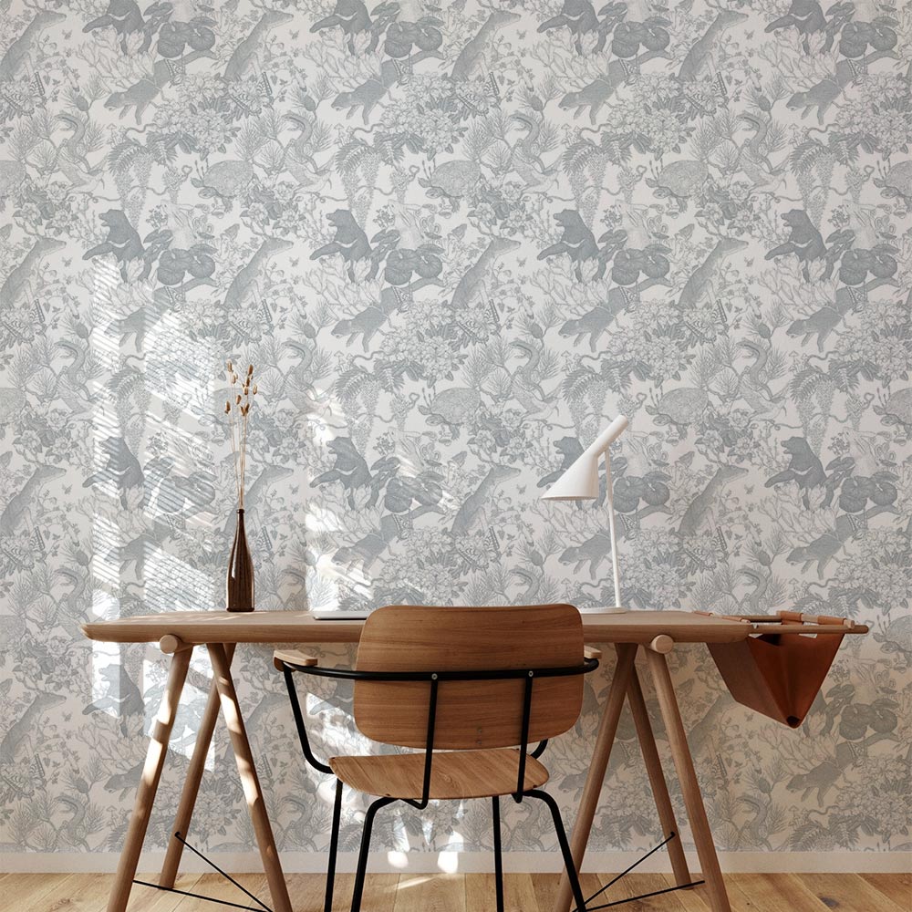 Japanese forest Gray 3 m long PEEL AND STICK WALLPAPER