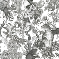 Tropical rainforest Black 2.5 m long WALLPAPER