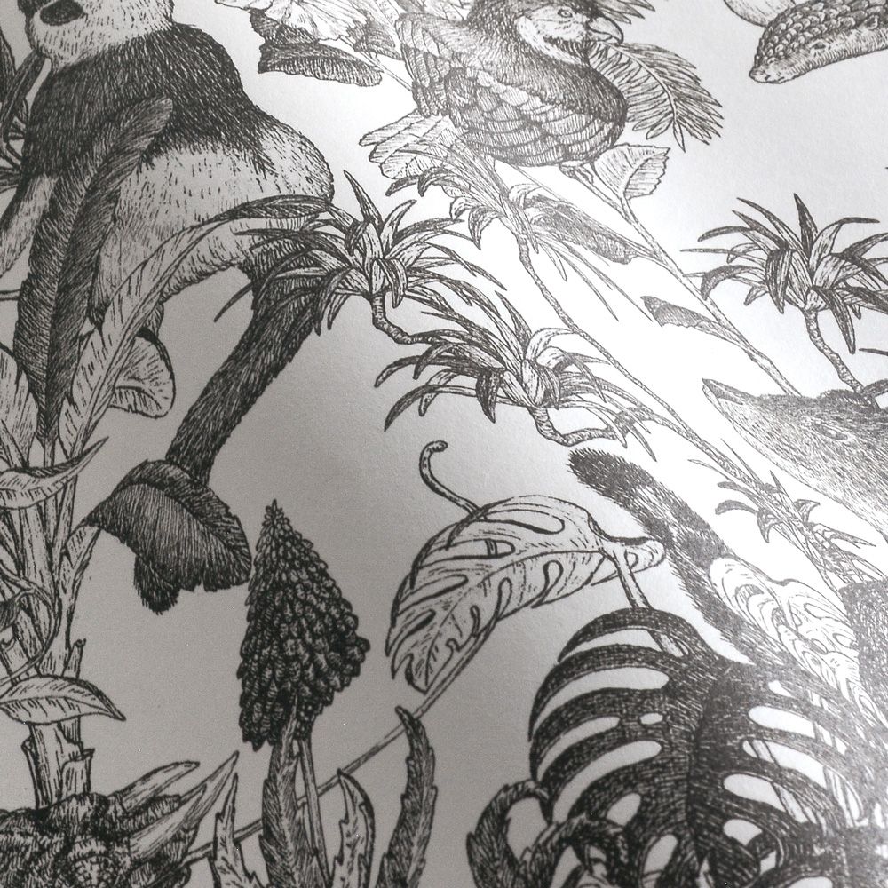 Tropical rainforest Black 2.5 m long PEEL AND STICK WALLPAPER