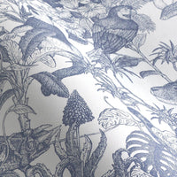 Tropical rainforest Blue 3.3 m long PEEL AND STICK WALLPAPER