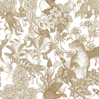 Tropical rainforest Brown 3 m long PEEL AND STICK WALLPAPER