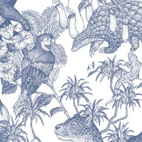 Tropical rainforest／Double Blue 2.5 m long PEEL AND STICK WALLPAPER