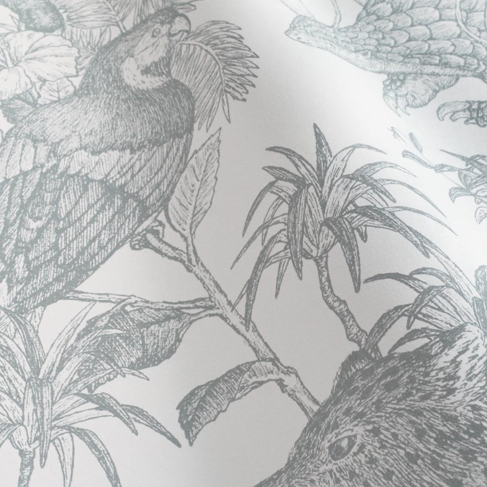 Tropical rainforest／Double Gray 3 m long PEEL AND STICK WALLPAPER