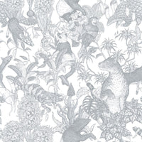 Tropical rainforest／Double Gray 3 m long PEEL AND STICK WALLPAPER