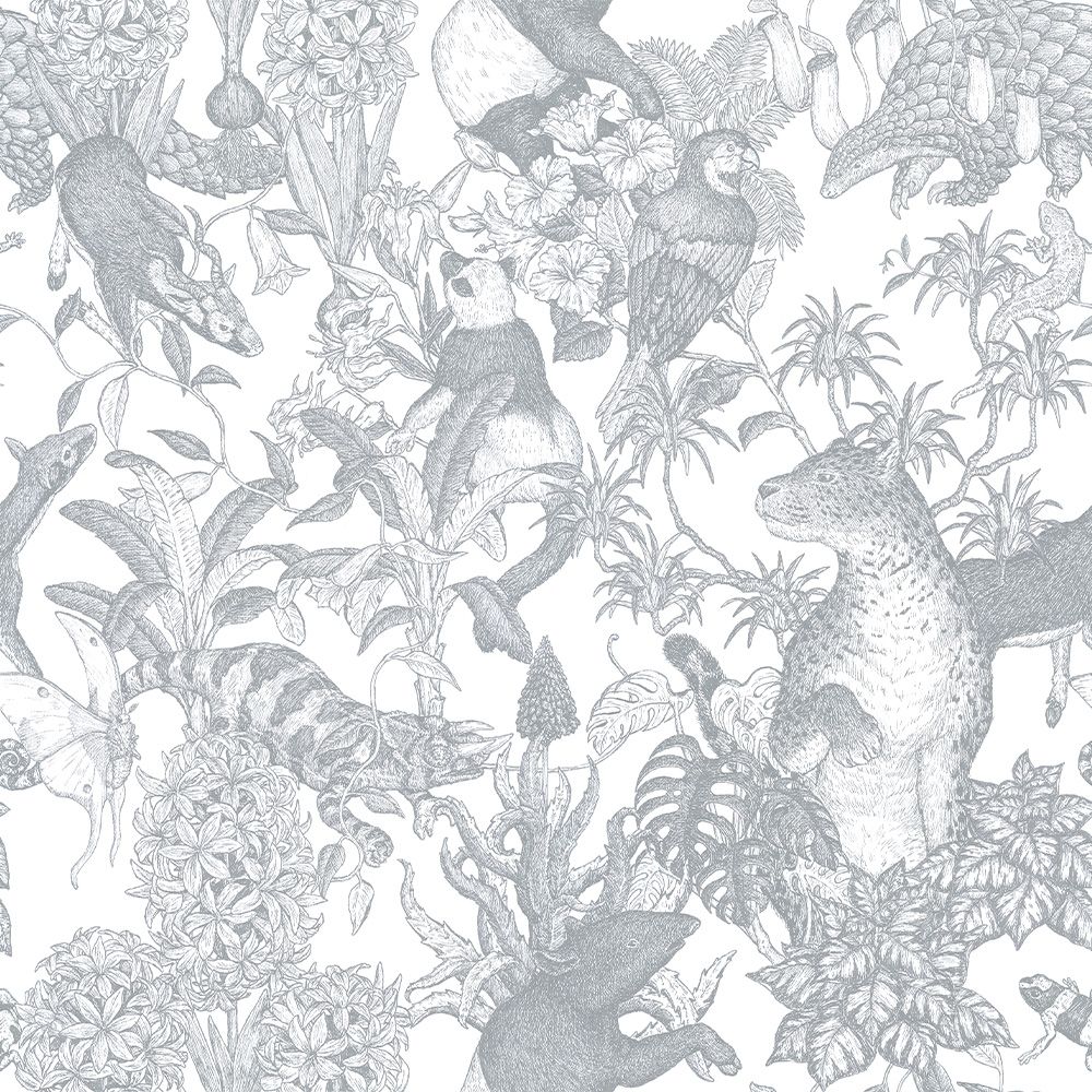 SAMPLE Tropical rainforest Gray WALLPAPER