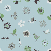 The Flowers and the Birds Blue 2.5 m long WALLPAPER