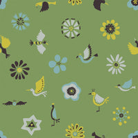 The Flowers and the Birds Green 3.3 m long WALLPAPER