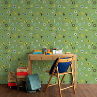 The Flowers and the Birds Green 2.7 m long WALLPAPER