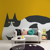 What is the Room Next Door Like? Cat Wallpaper Tuxedo Cat MURAL