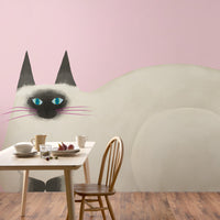 SAMPLE What is the Room Next Door Like? Cat Wallpaper (Siamese) MURAL