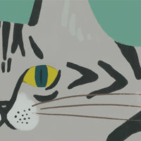 となりのへやはどんなへや？ 猫の壁紙 (さばとら) シール素材 サイズオーダー壁紙