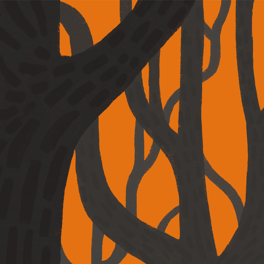 What is the Room Next Door Like? Ghost forest wallpaper (Orange) PEEL AND STICK MURAL