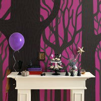 What is the Room Next Door Like? Ghost forest wallpaper Pink MURAL