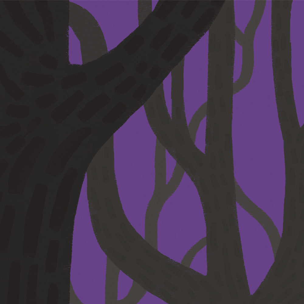 What is the Room Next Door Like? Ghost forest wallpaper (Purple) PEEL AND STICK MURAL