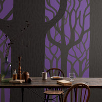 What is the Room Next Door Like? Ghost forest wallpaper (Purple) PEEL AND STICK MURAL