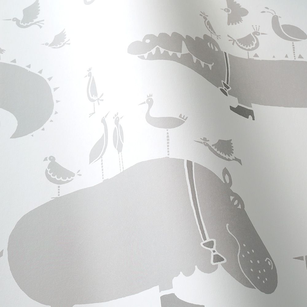 The Crocodiles and the Hippopotamuses White 2.5 m long WALLPAPER