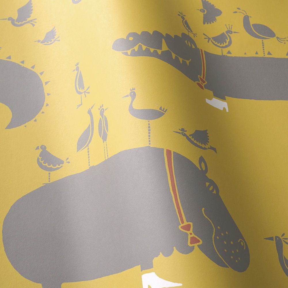 The Crocodiles and the Hippopotamuses Yellow 3 m long WALLPAPER