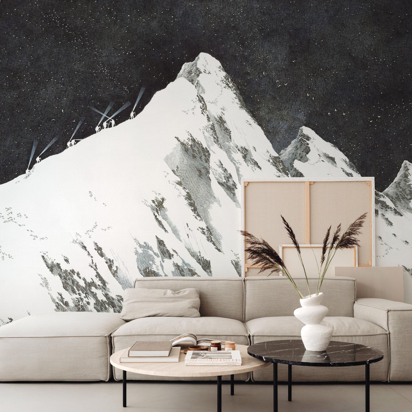 Mountain Climbing at Night MURAL