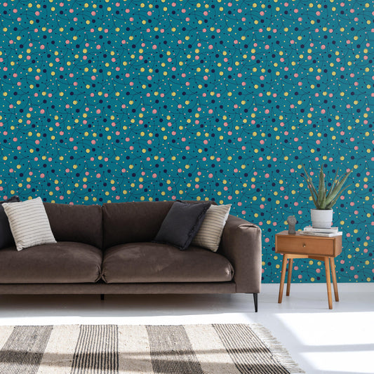 cherry Blue 2.5 m long WALLPAPER