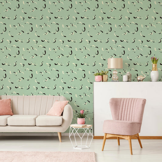 rhythmical Mint Green 2.7 m long WALLPAPER