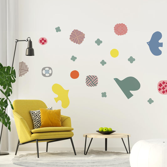 Bird and Flower colorful C WALL DECAL