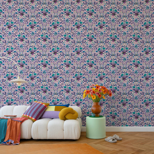 over botanical pink 3 m long WALLPAPER