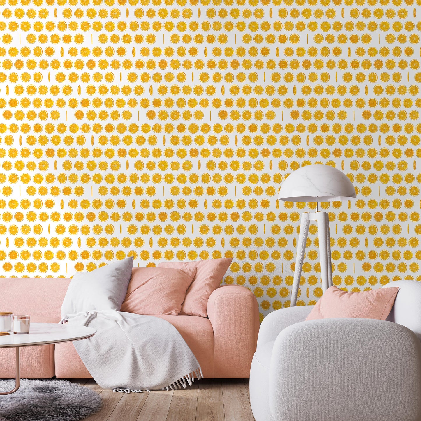 Orangette White 3 m long PEEL AND STICK WALLPAPER