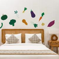 What is the Room Next Door Like? Home garden room B: Daikon and Assorted Veggies WALL DECAL