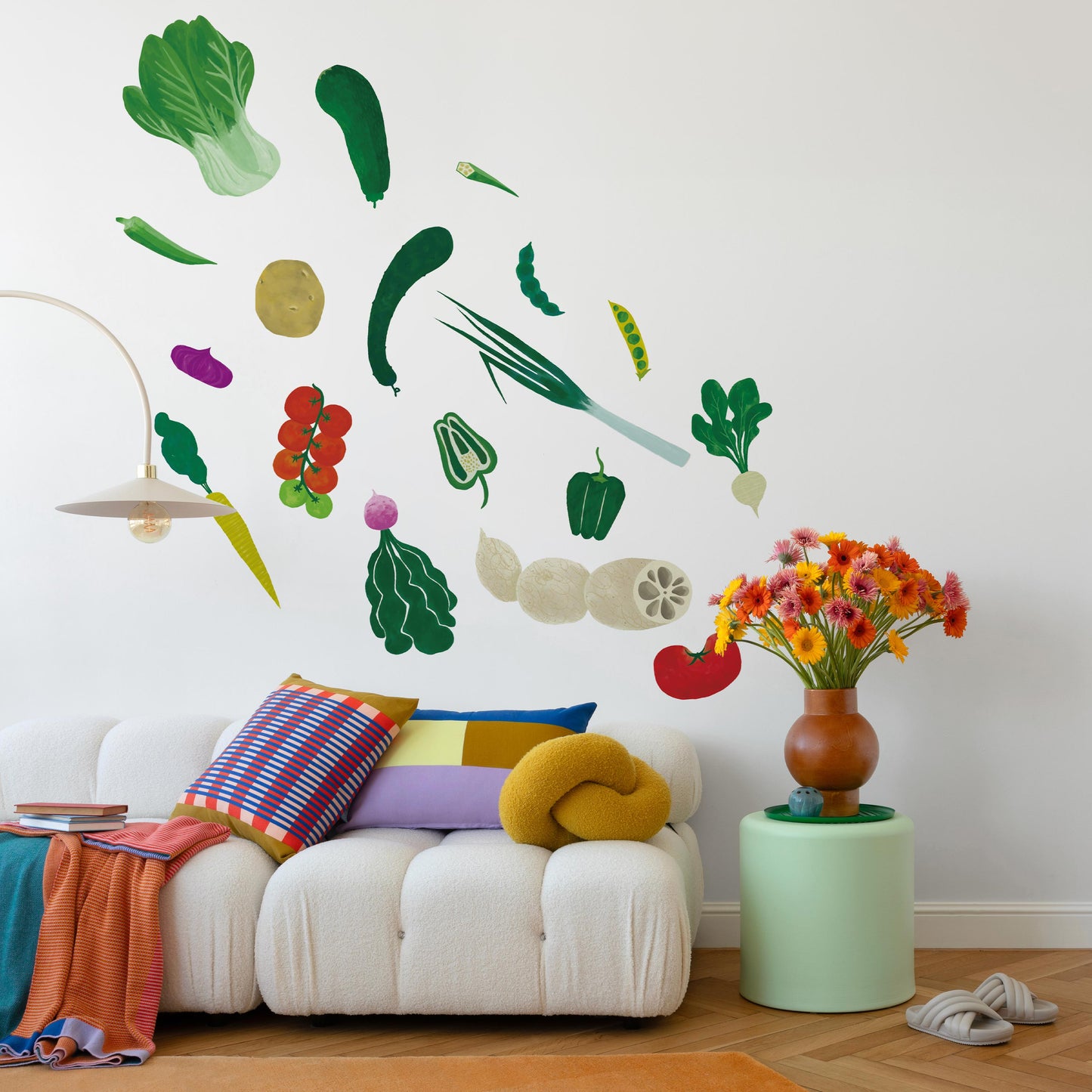 What is the Room Next Door Like? Home garden room C: Lotus Root and Assorted Veggies WALL DECAL