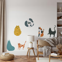 What is the Room Next Door Like? Cat room B: Sleek Black Cat and Friends WALL DECAL