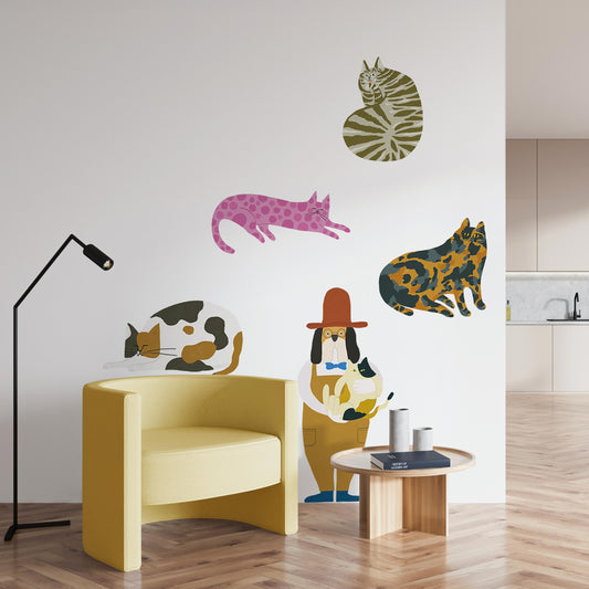 What is the Room Next Door Like? Cat room C: Mr. Inuo and his Cat Friends WALL DECAL