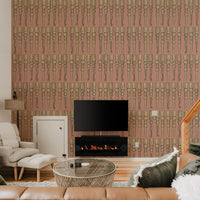 March of the Bobbin Legs Dusty Salmon 2.5 m long WALLPAPER