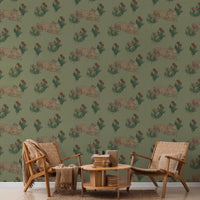 SAMPLE Mon lapin Smoke Olive PEEL AND STICK WALLPAPER