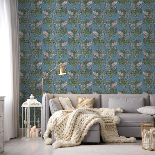 Romance Smoke Blue 2.7 m long WALLPAPER