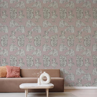 Silence of the Busts Rose Grey 2.5 m long PEEL AND STICK WALLPAPER