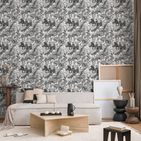 Japanese forest Black 2.7 m long PEEL AND STICK WALLPAPER