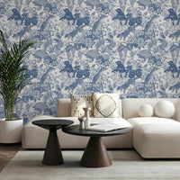 Japanese forest／Double Blue 2.7 m long PEEL AND STICK WALLPAPER