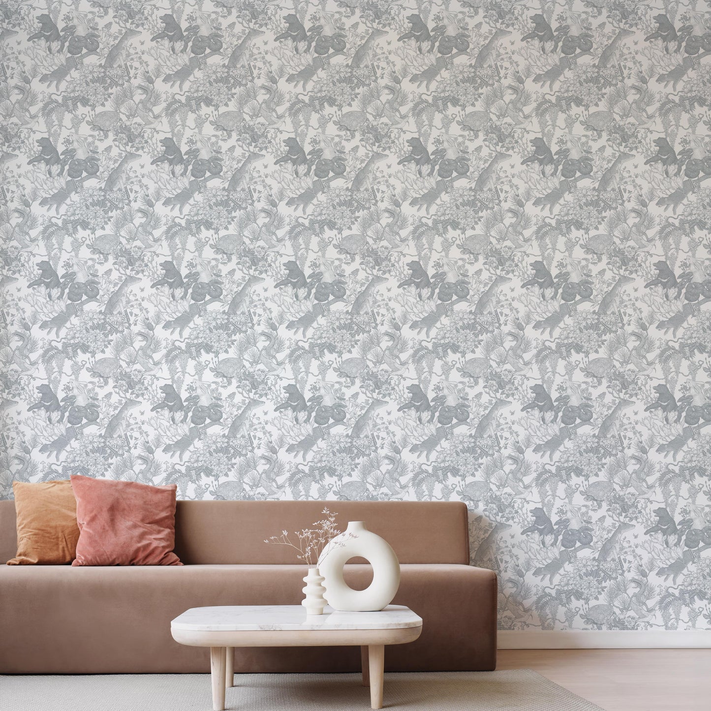 Japanese forest Gray 2.5 m long PEEL AND STICK WALLPAPER