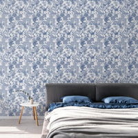 Tropical rainforest Blue 2.7 m long PEEL AND STICK WALLPAPER