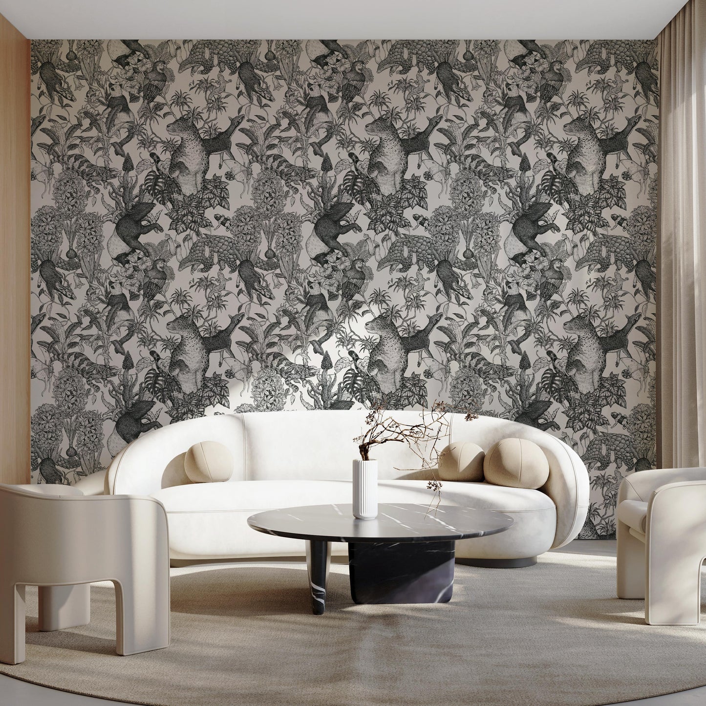 Tropical rainforest／Double Black 2.7 m long PEEL AND STICK WALLPAPER