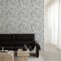 SAMPLE Tropical rainforest Gray PEEL AND STICK WALLPAPER