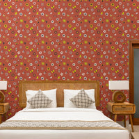 The Flowers and the Birds Red 2.7 m long WALLPAPER