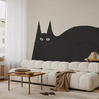 What is the Room Next Door Like? Cat Wallpaper Solid Black Cat MURAL