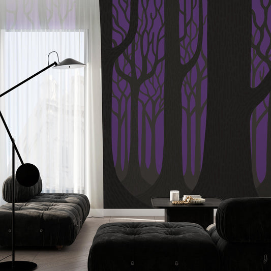 What is the Room Next Door Like? Ghost forest wallpaper Purple MURAL