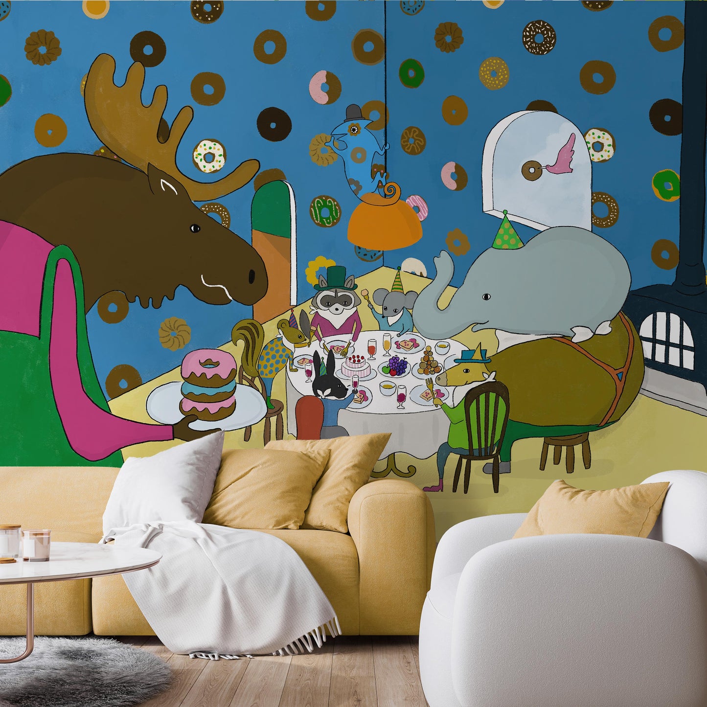 What is the Room Next Door Like? Donuts room MURAL