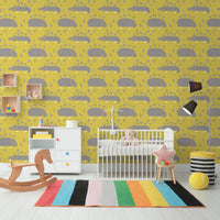 The Crocodiles and the Hippopotamuses Yellow 2.7 m long WALLPAPER